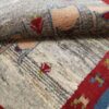 Echter persischer Gabbeh-Wollteppich handgewebt creme & braun