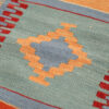 Persischer Woll Kelim Teppich artisanal handgewebt geometrisch blau
