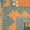 Persischer Woll Kelim Teppich artisanal handgewebt geometrisch blau