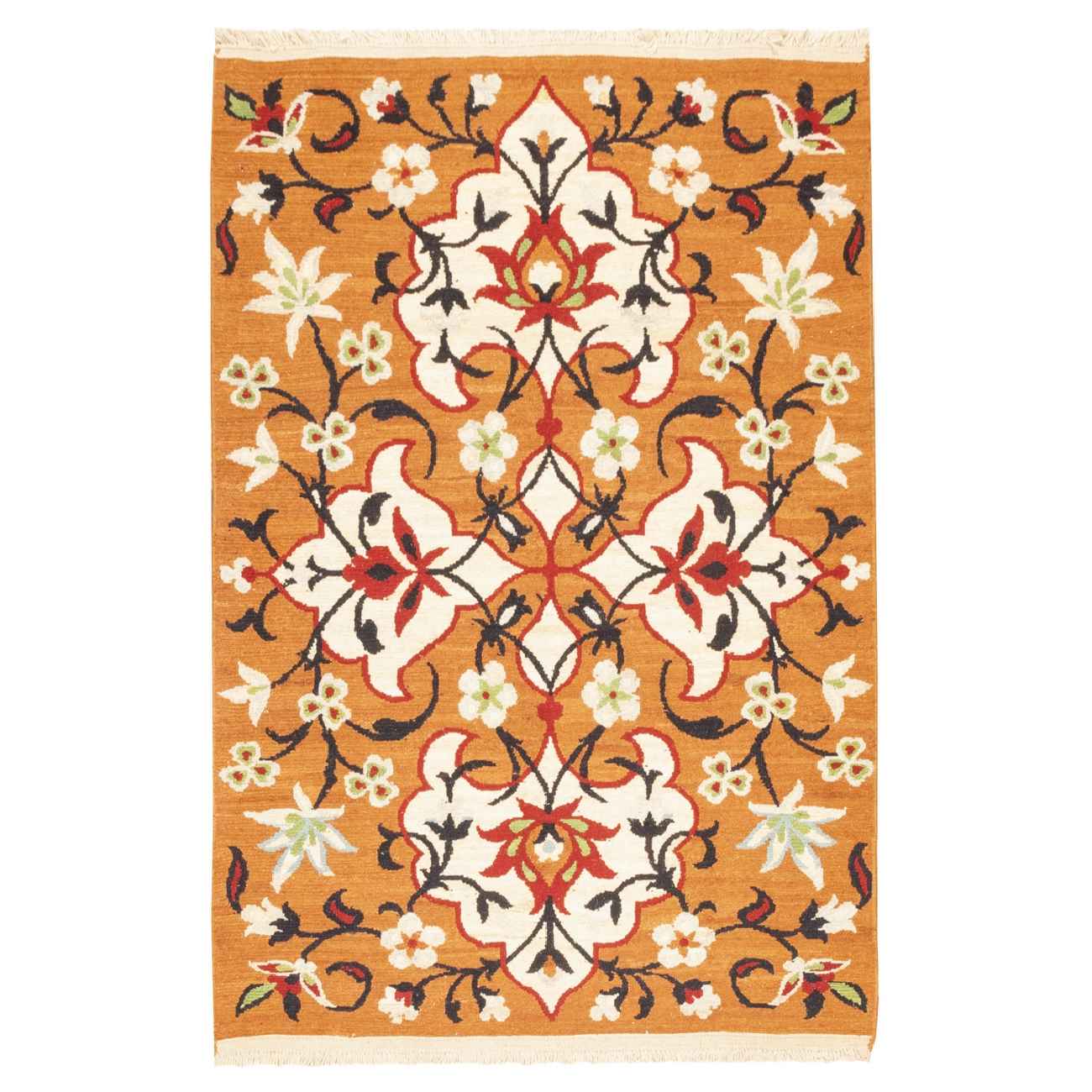 Artisanal persischer Woll Kelim Teppich handgewebt geometrisch