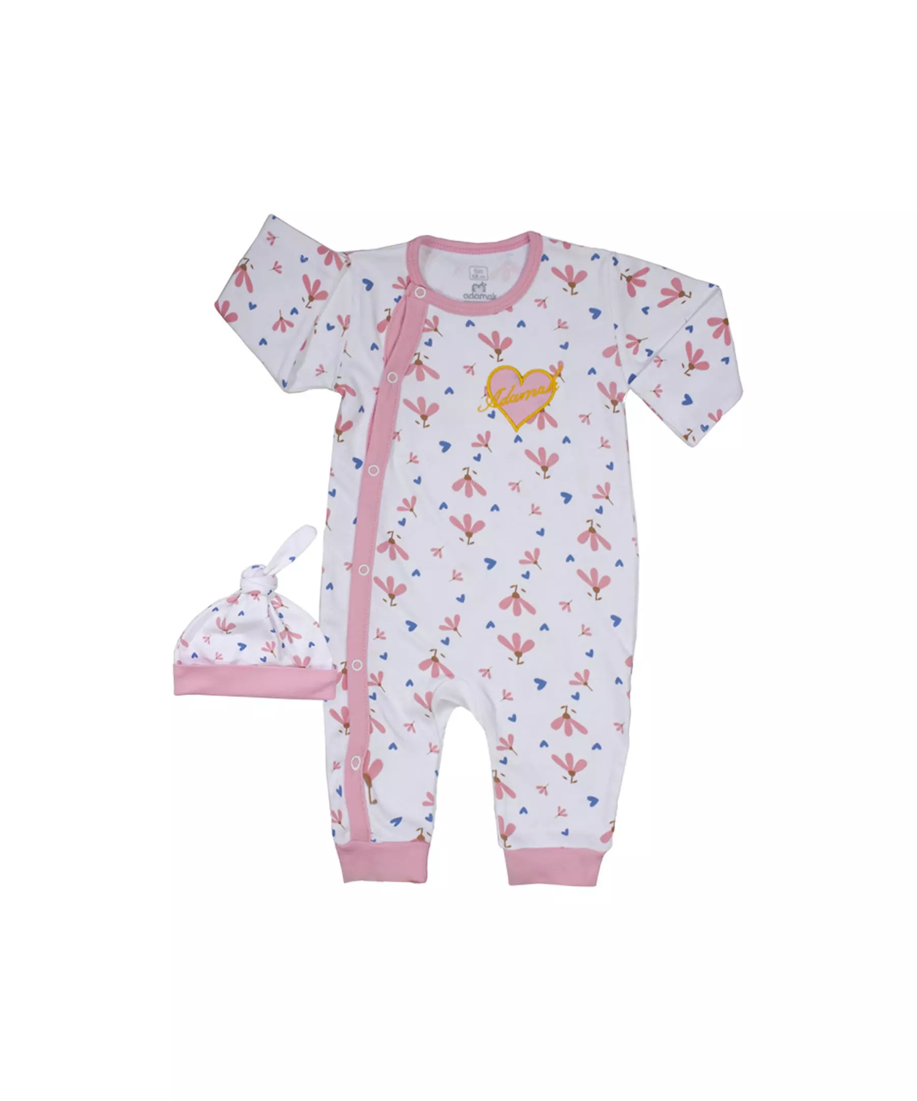 Baby Mädchen Langarm Strampler mit Mütze