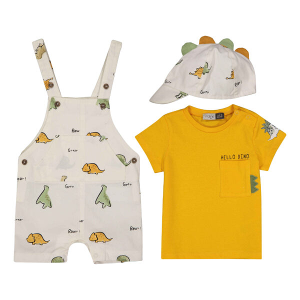 Baby Overall Set von 3 mit Dinosaurier Design