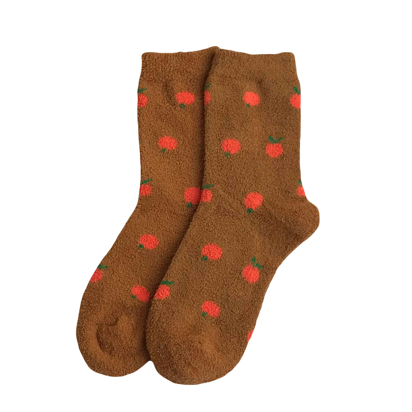 Boucle-Socken für Damen mit Kirschdesign
