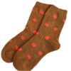 Boucle-Socken für Damen mit Kirschdesign