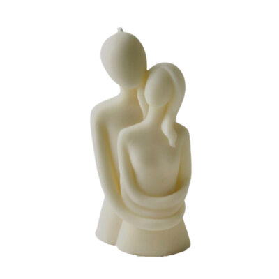 Handgefertigte Umarmungs-Figurenkerze – skulpturale Paraffinkerze mit Liebesthema für Geschenke, Jahrestage & Wohndekoration
