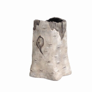 Betonvase, handgefertigt im Baumstamm-Design