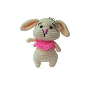 Handgemachter Häkel-Schlüsselanhänger – Hase Tierform