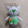 Handgemachter Häkel-Schlüsselanhänger - Katze Tierform