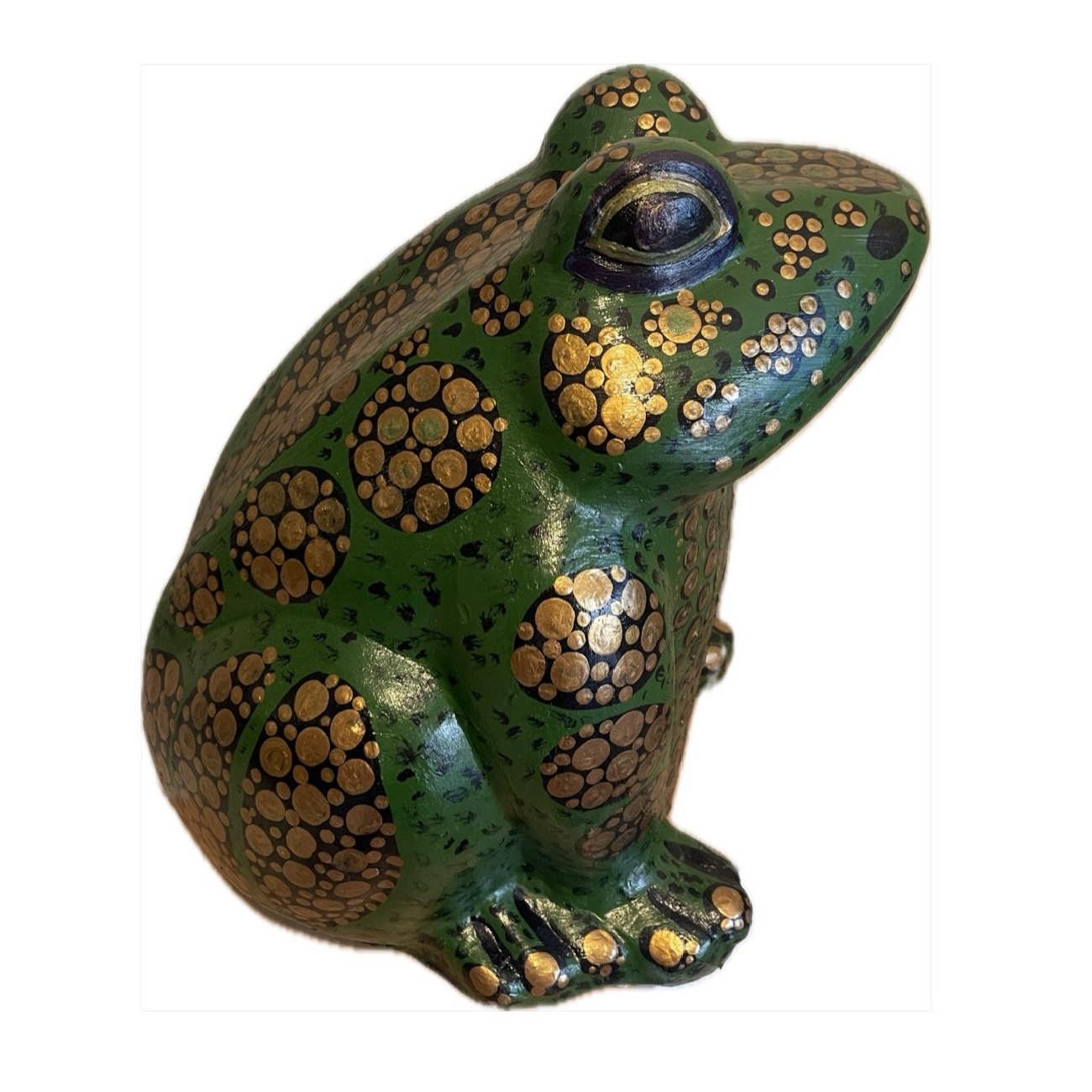 Dekorative Frosch Keramik Figur – Künstlerische Amphibien-Skulptur