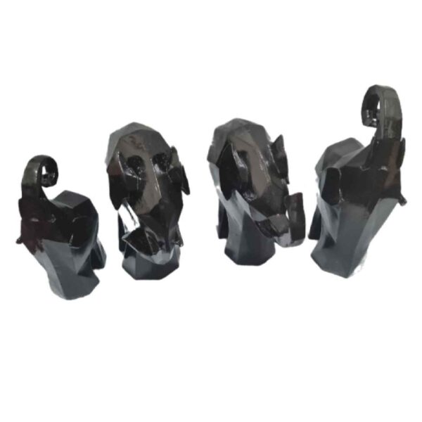 Geometrische Schwarze Hund Cubismus Figur – Handgefertigte Kunst