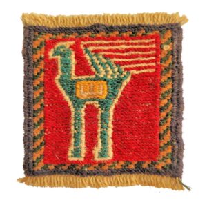 Handgewebter persischer Kilim-Untersetzer mit Vogel-Design