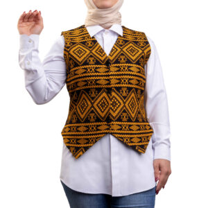Vollgefütterte bestickte Damenweste mit Balochi-Design