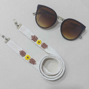 Brillenband – Besticktes Blumen-Design