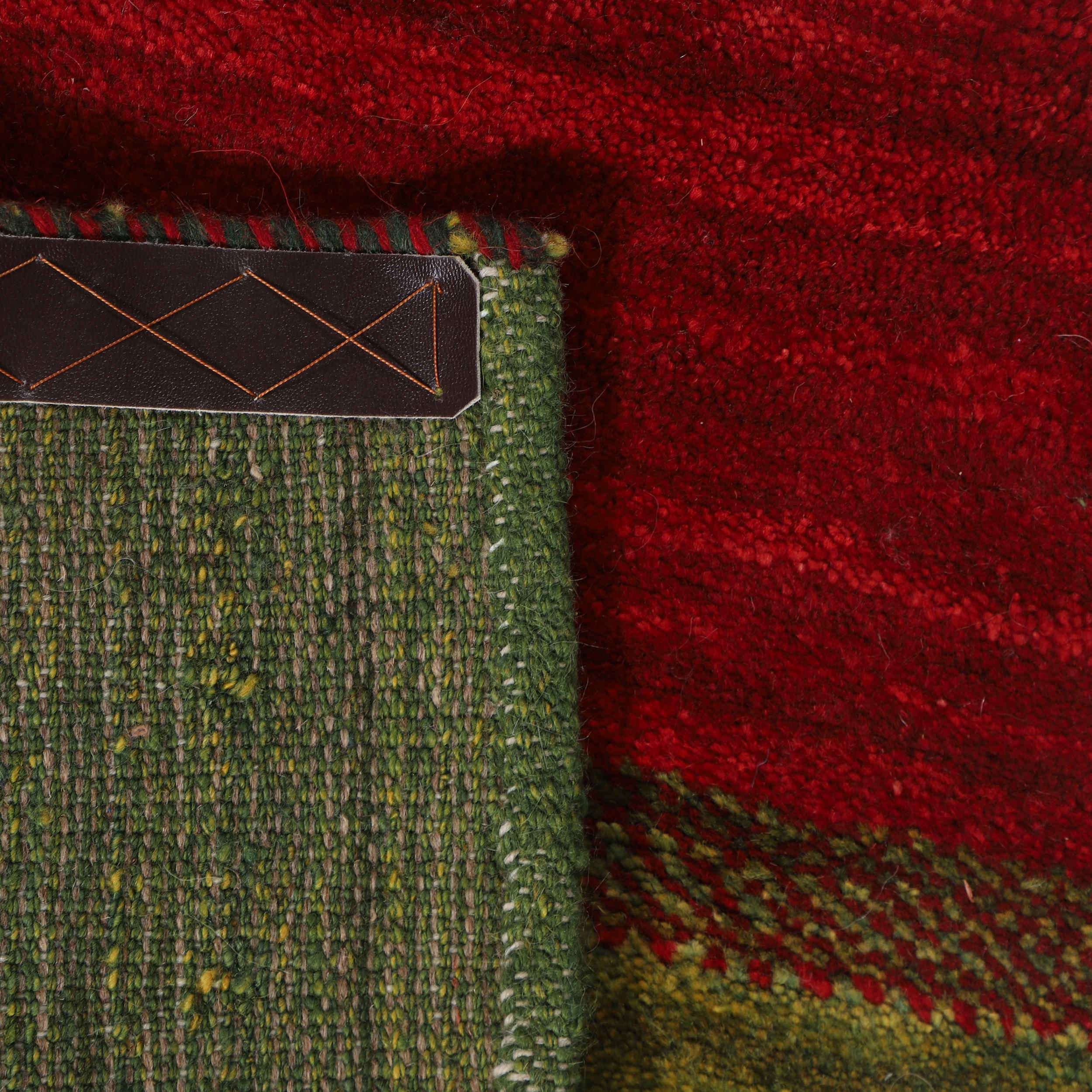 Echter persischer Gabbeh-Wollteppich handgewebt in Fars geometrisch