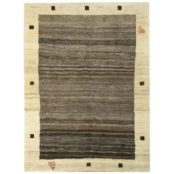 Echter persischer Gabbeh-Wollteppich handgewebt in Fars braun