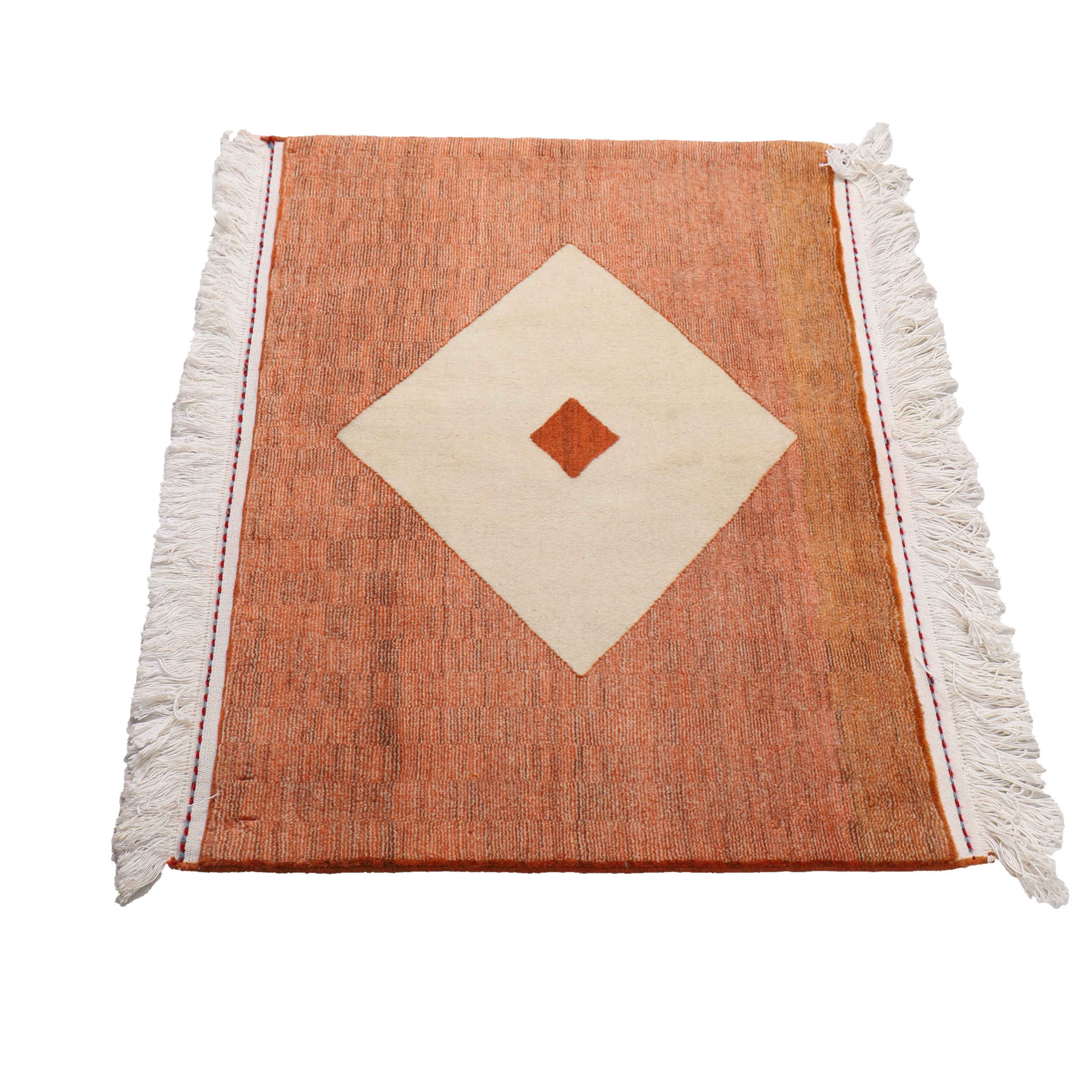 Original persischer Gabbeh-Wollteppich handgewebt in Fars rot floral