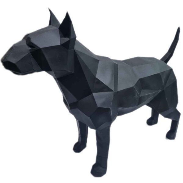 Geometrische Dobermann Cubismus Figur – Einzigartige Handgefertigte Skulptur