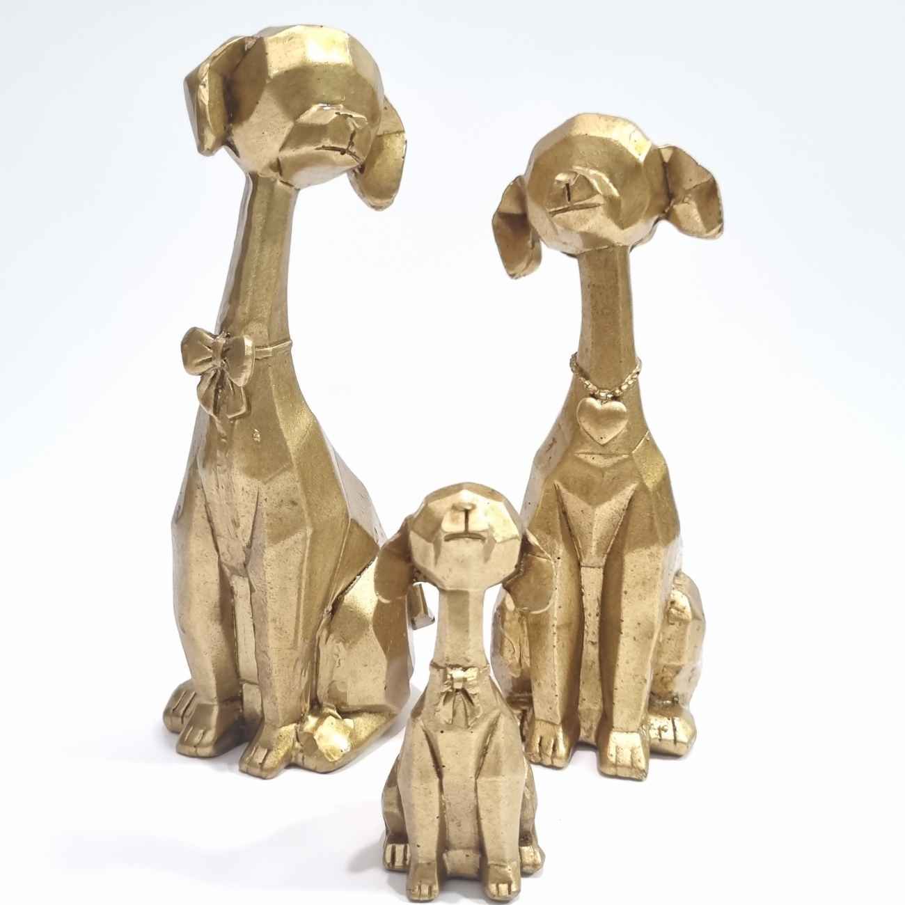 Dekorative Geometrische Mammut Cubismus Figur 4-teilig – Künstlerisch