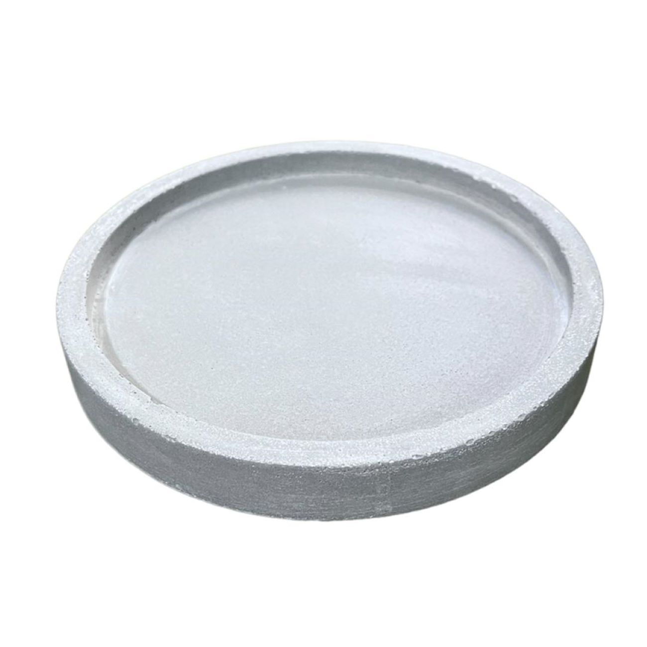 Handgefertigtes Serviertablett aus Beton, minimalistisch, weiß, dekorativ