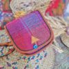 Handgefertigte persische Jajim-Schultertasche in Rosa