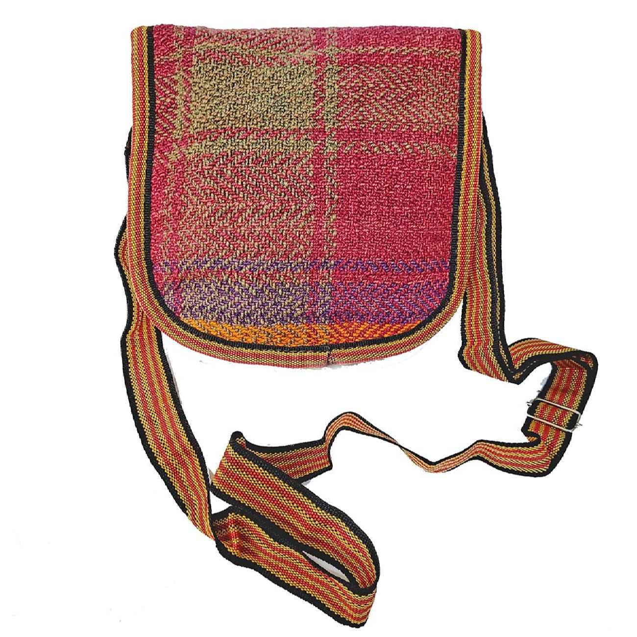 Handgefertigte persische Jajim-Schultertasche in Rosa