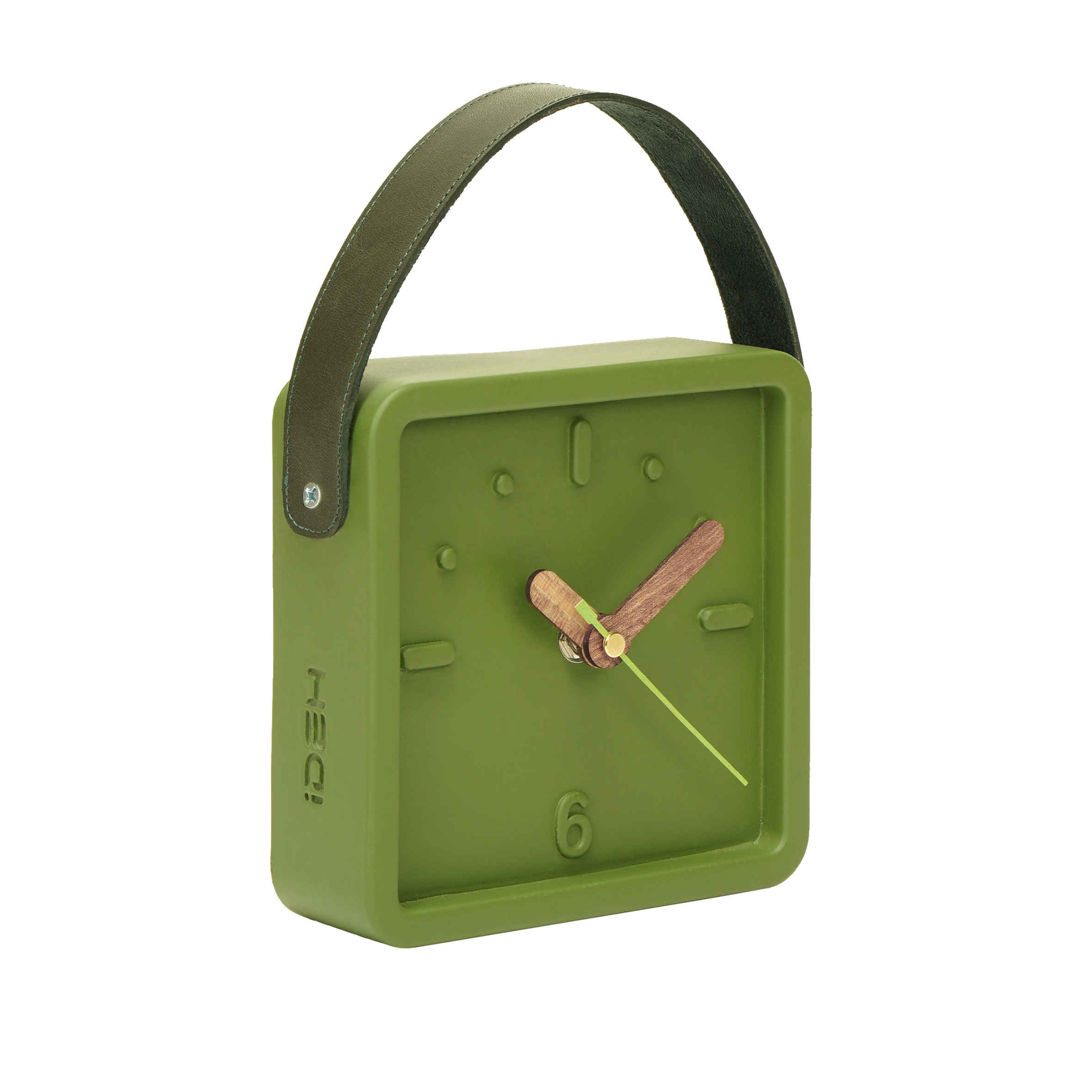 Handgefertigte Beton-Schreibtischuhr – Minimalistisch Grün