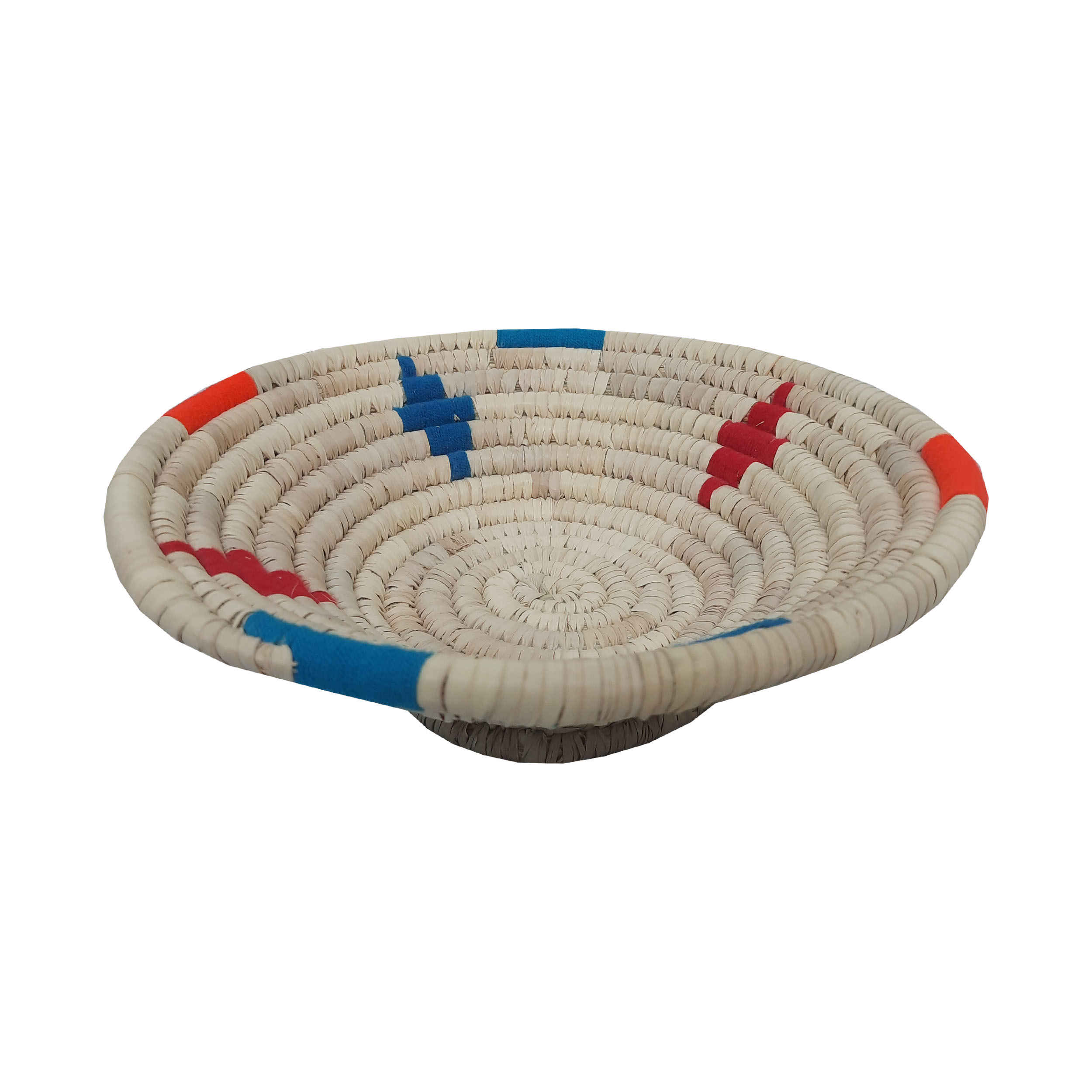 Persischer handgewebter Palmblatt-Korb in runder Form