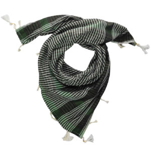 Leichter Grüner Keffiyeh-Schal – Traditionelles Arabisches Gestreiftes Kopftuch