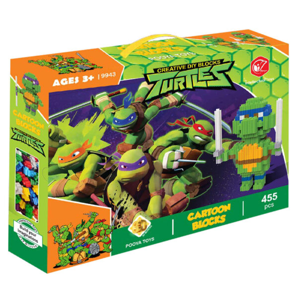 Intellektuelles Spielzeug: Ninja Turtles TMNT Bausteine – 455 Teile ab 3 Jahren