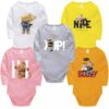 Lap Shoulder Unisex Baby Bodysuit Langarm Set von 5