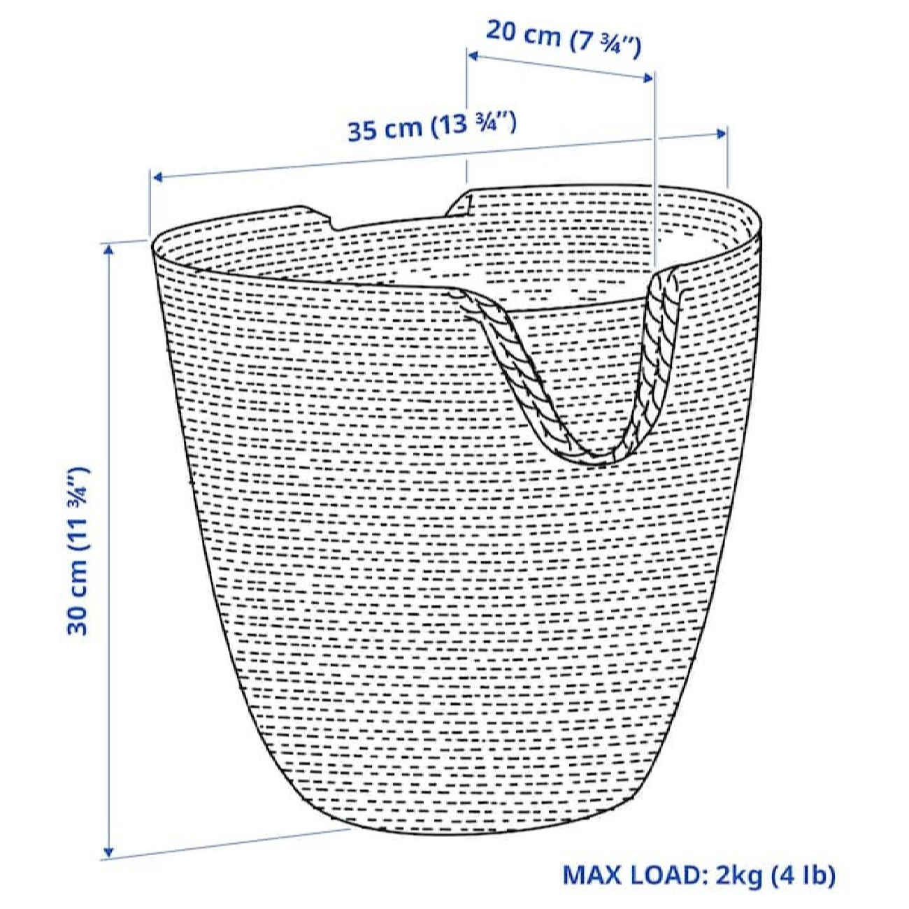 Großer geflochtener Korb mit Griff