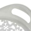 Melamin-Tablett, weiß & grau mit Blumendesign zum Servieren