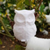 Dekorative Weiße Eulen Figur als Geschenk – Keramik-Vogel-Skulptur