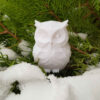Dekorative Weiße Eulen Figur als Geschenk – Keramik-Vogel-Skulptur