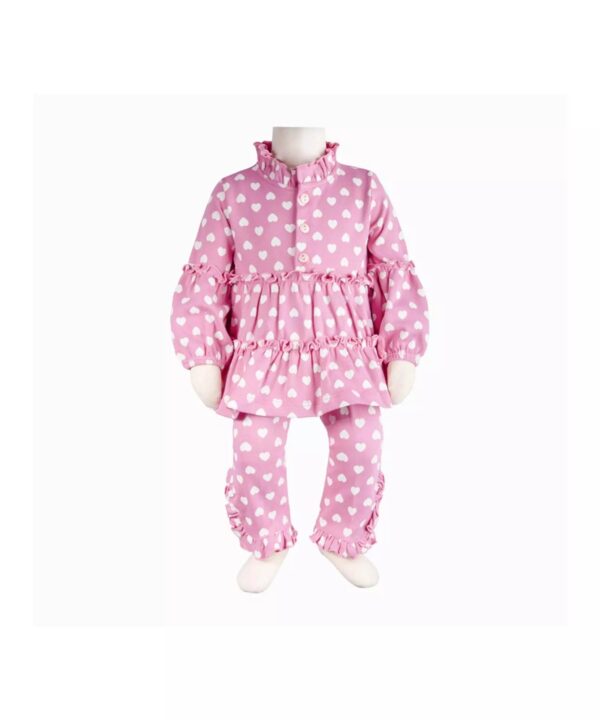 Baby Mädchen Langarm Herz Design Pyjama Set