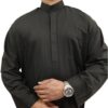Schwarzer pakistanischer Kurta für Herren – traditionelles langes Hemd