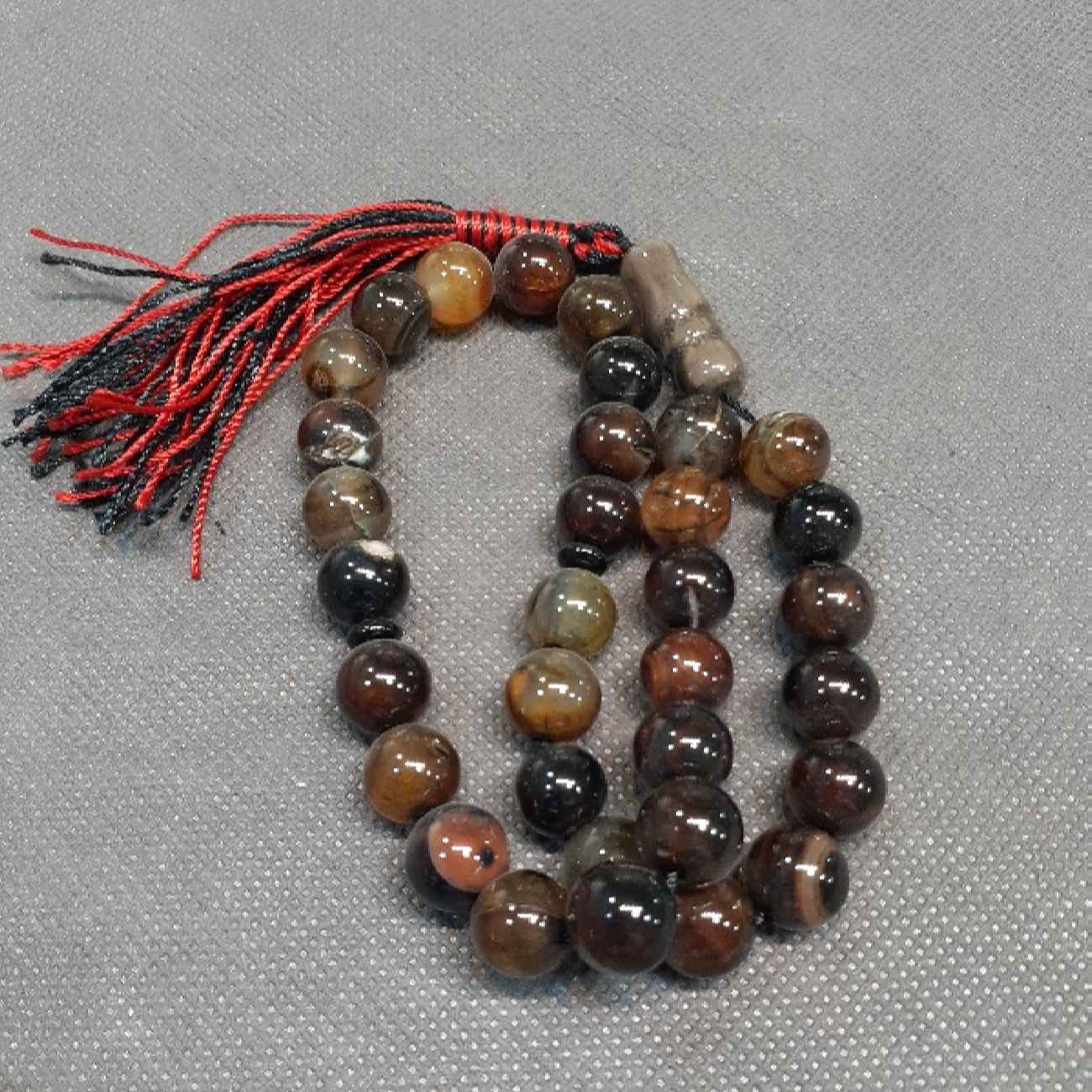 Islamischer Achat-Rosenkranz mit 33 Gebetsperlen Tasbih Tara