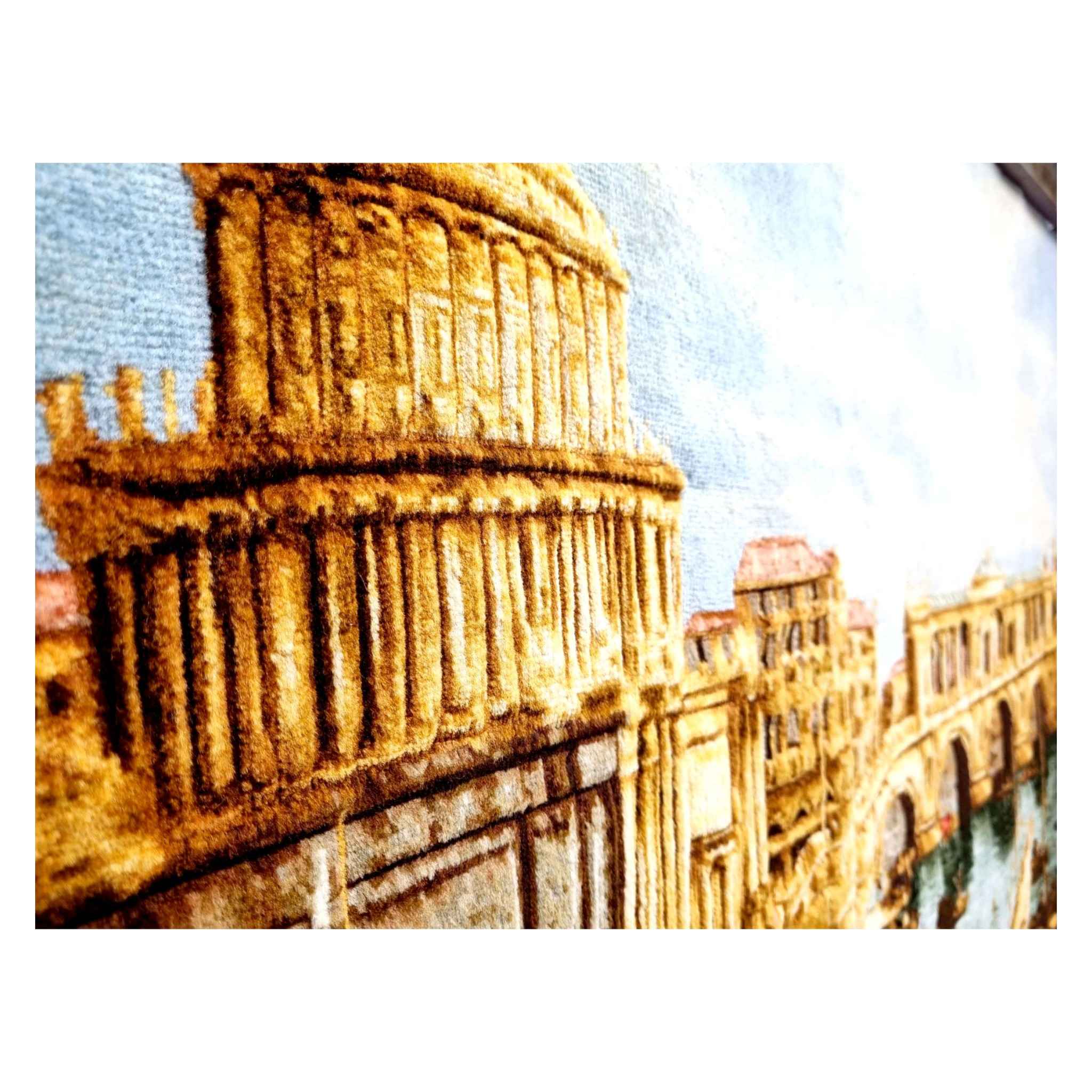 Handgeknüpfter persischer Bildteppich aus Tabriz, der Venedig darstellt