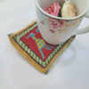 Handgewebter persischer Kilim-Untersetzer mit Wiedehopf-Design