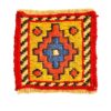 Handgewebter persischer Kilim-Untersetzer mit Diamant-Gelb