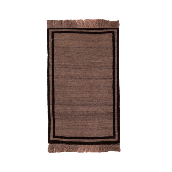 Echter persischer Gabbeh-Wollteppich handgewebt in Fars mit Rand orange