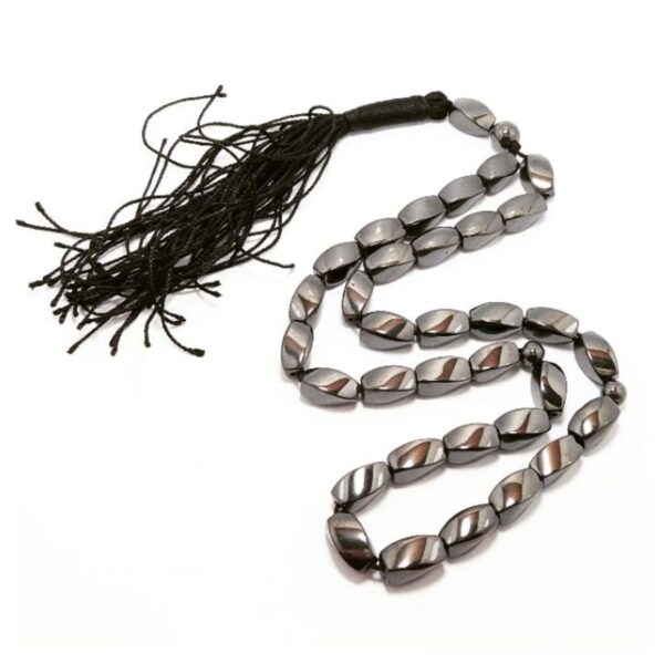 Islamischer Hämatit Rosenkranz mit 33 Gebetsperlen Tasbih I gefertigt