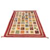 Original persischer Gabbeh-Wollteppich handgewebt in Fars mit Rand rot