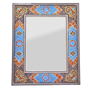 Persischer Holzspiegelrahmen – Khatamkari Mahor-Design