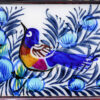Persischer Holzspiegelrahmen – Khatamkari Pfauen- & Blumenmotive