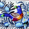 Persischer Holzspiegelrahmen – Khatamkari Pfauen- & Blumenmotive