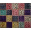 Vintage persischer handgeknüpfter Patchwork-Teppich kariert
