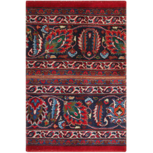 Vintage persischer handgeknüpfter Patchwork-Teppich paisley rot