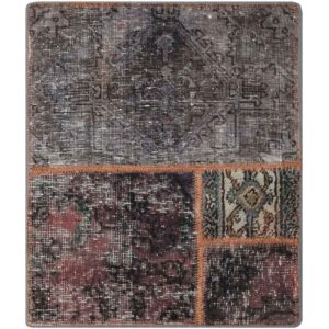 Vintage persischer handgeknüpfter Patchwork-Teppich geometrisch