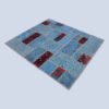Persischer handgeknüpfter Patchwork-Teppich geometrisch blau